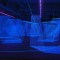 Drawing in space – a maze, 2013 / threads, black-light / 300 sqm space / Opernwerkstätten, Berlin